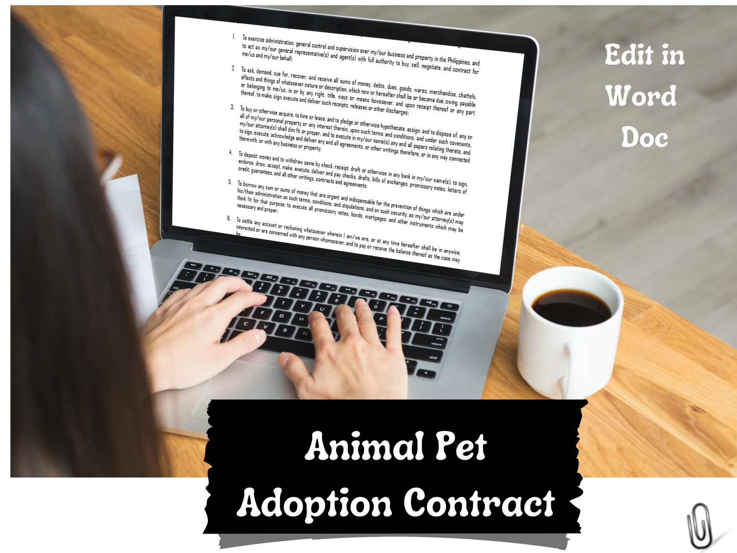 Pet Adoption Contract Agreement | Editable in Word Template | Simple Contract for Adopting Animal Pet | Puppy Kitten Sales Agreement | Easy to Use - Drafted by an Attorney |